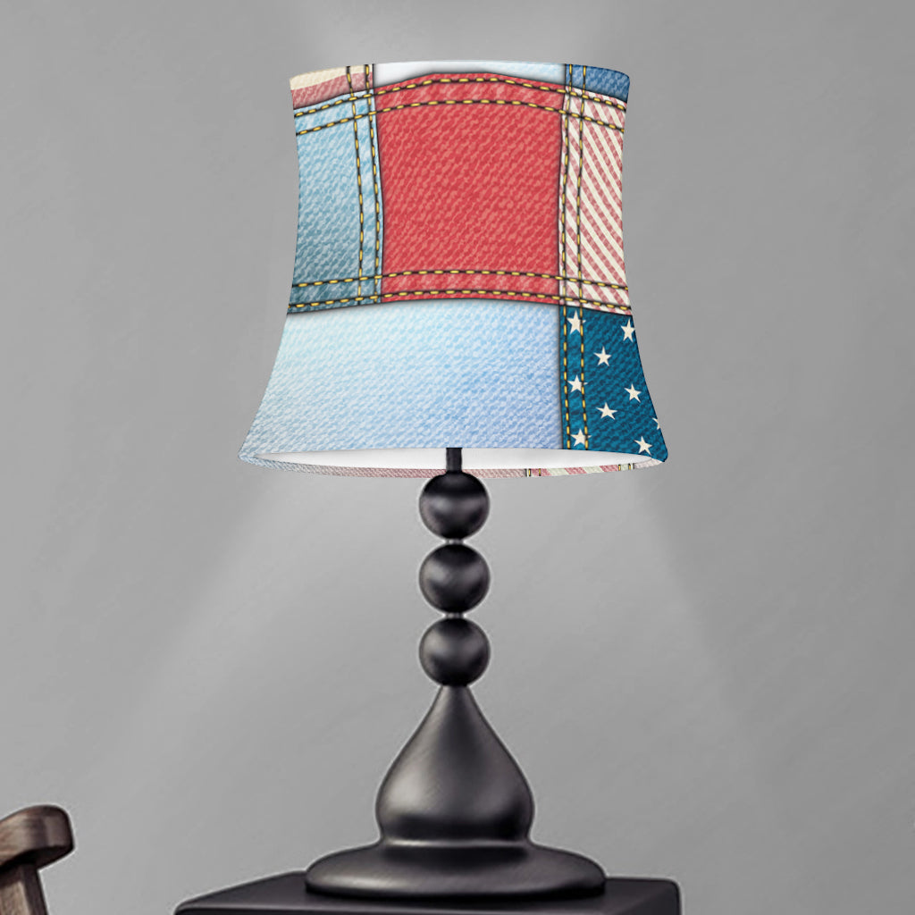 4th of July USA Denim Patchwork Print Bell Lamp Shade