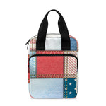 4th of July USA Denim Patchwork Print Bible Tote Bag