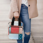 4th of July USA Denim Patchwork Print Bible Tote Bag