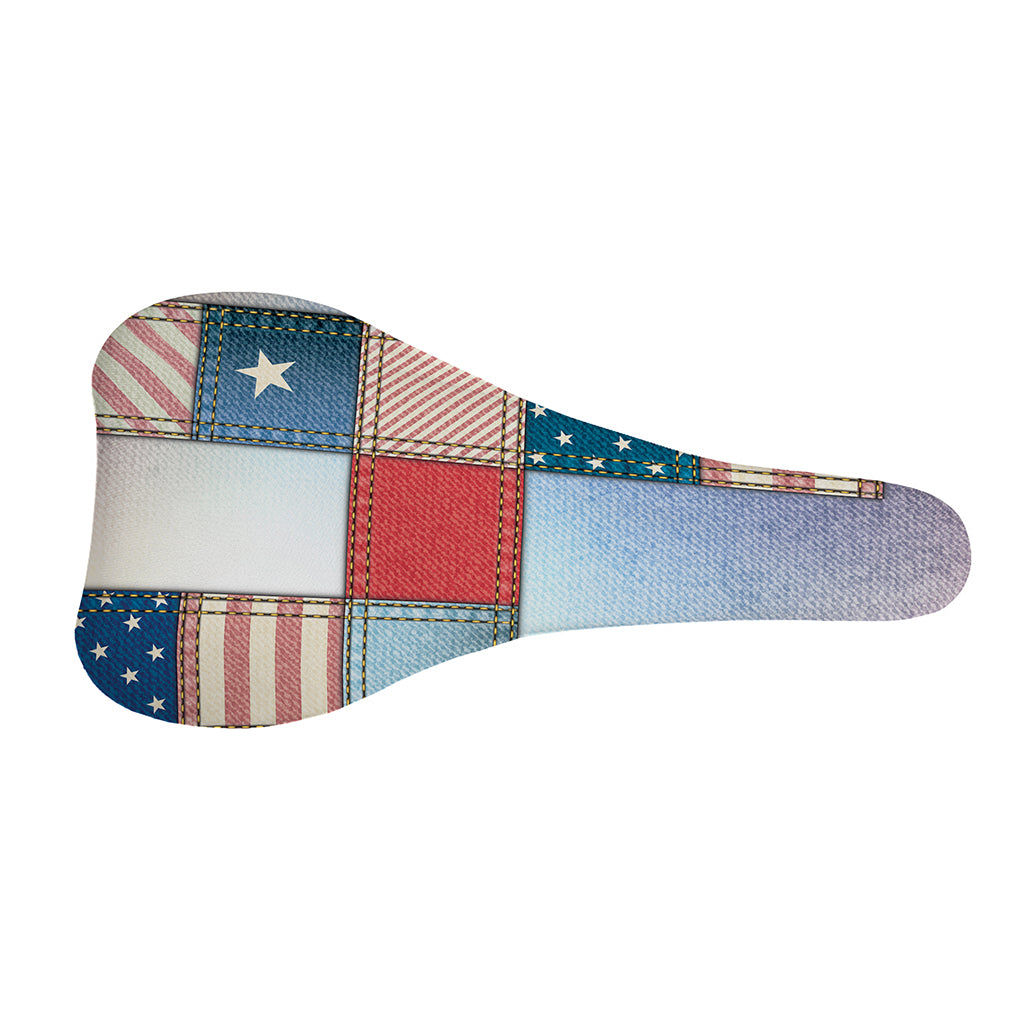 4th of July USA Denim Patchwork Print Bicycle Seat Cover