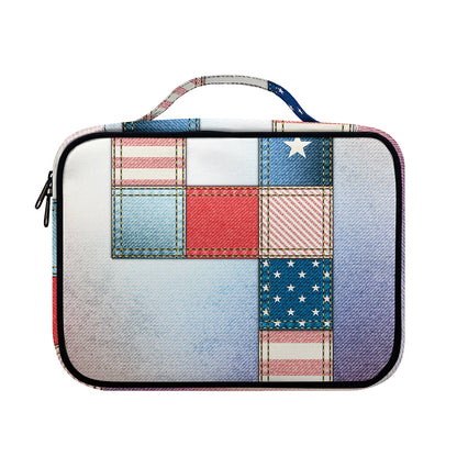 4th of July USA Denim Patchwork Print Briefcase Bible Bag
