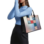 4th of July USA Denim Patchwork Print Canvas Tote Bag