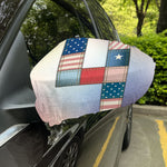 4th of July USA Denim Patchwork Print Car Side Mirror Covers