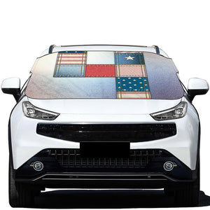 4th of July USA Denim Patchwork Print Car Windshield Snow Cover