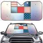 4th of July USA Denim Patchwork Print Car Windshield Sun Shade