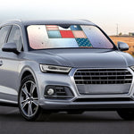 4th of July USA Denim Patchwork Print Car Windshield Sun Shade