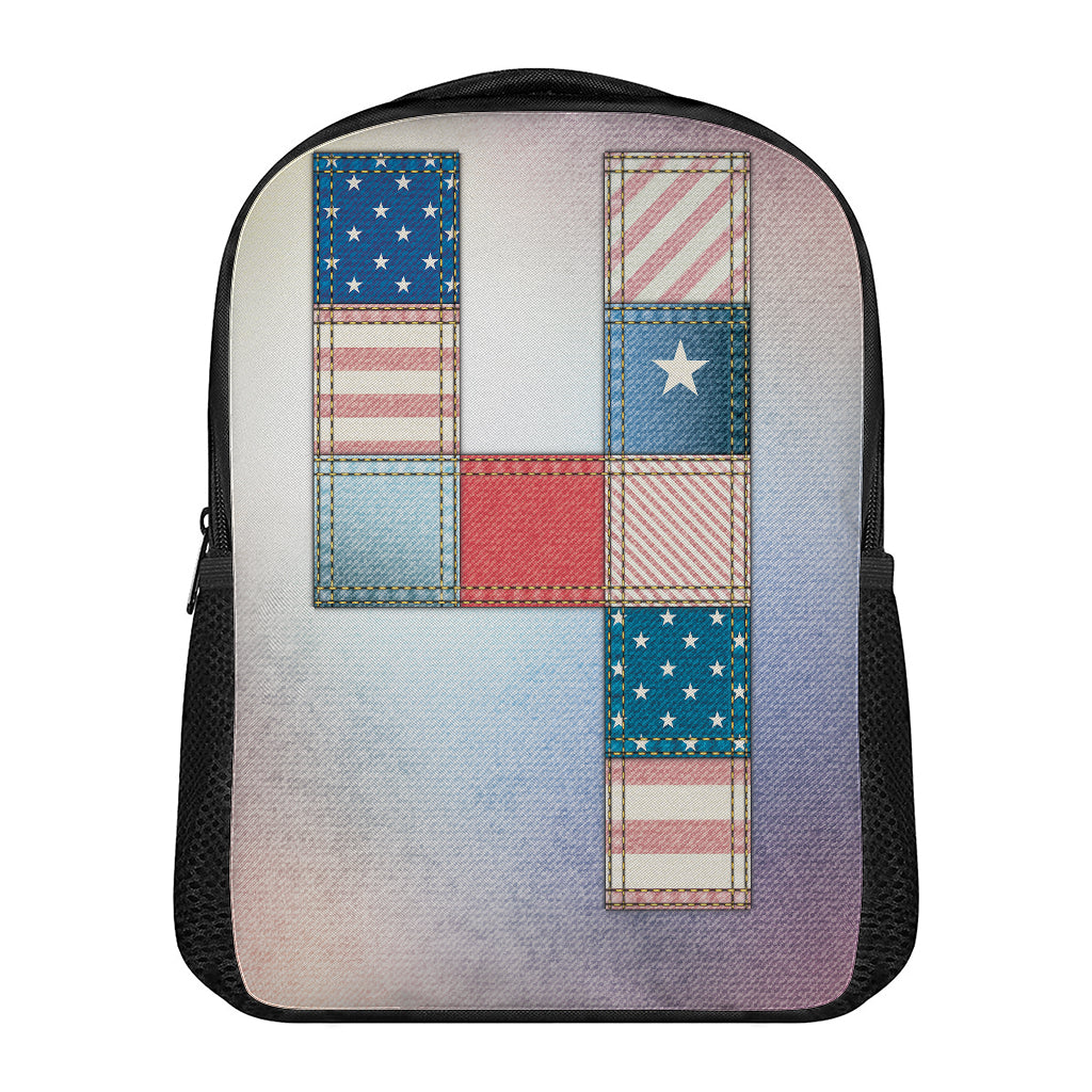 4th of July USA Denim Patchwork Print Casual Backpack
