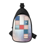 4th of July USA Denim Patchwork Print Chest Bag