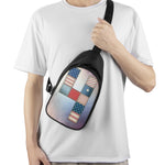 4th of July USA Denim Patchwork Print Chest Bag