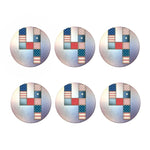 4th of July USA Denim Patchwork Print Coaster Set