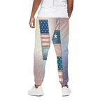 4th of July USA Denim Patchwork Print Cotton Pants
