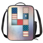 4th of July USA Denim Patchwork Print Crossbody Lunch Bag