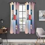 4th of July USA Denim Patchwork Print Curtain
