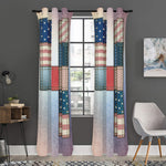 4th of July USA Denim Patchwork Print Curtain