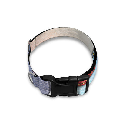 4th of July USA Denim Patchwork Print Dog Collar