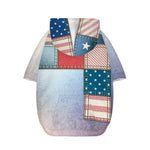 4th of July USA Denim Patchwork Print Dog Zip Up Hoodie