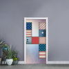 4th of July USA Denim Patchwork Print Door Sticker