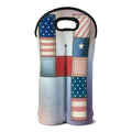 4th of July USA Denim Patchwork Print Double Neoprene Wine Tote