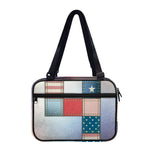4th of July USA Denim Patchwork Print Double Strap Bible Bag