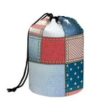 4th of July USA Denim Patchwork Print Drawstring Makeup Bag