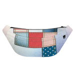 4th of July USA Denim Patchwork Print Fanny Pack