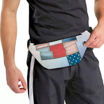 4th of July USA Denim Patchwork Print Fanny Pack