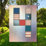 4th of July USA Denim Patchwork Print Garden Flag