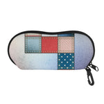 4th of July USA Denim Patchwork Print Glasses Case