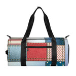 4th of July USA Denim Patchwork Print Gym Bag