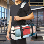 4th of July USA Denim Patchwork Print Gym Bag