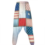 4th of July USA Denim Patchwork Print Hammer Pants