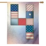 4th of July USA Denim Patchwork Print House Flag