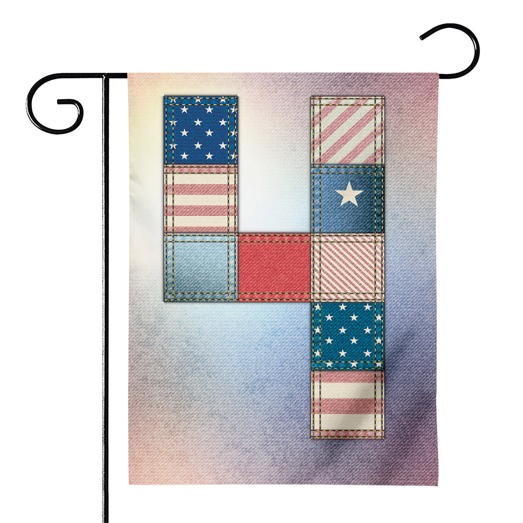 4th of July USA Denim Patchwork Print House Flag