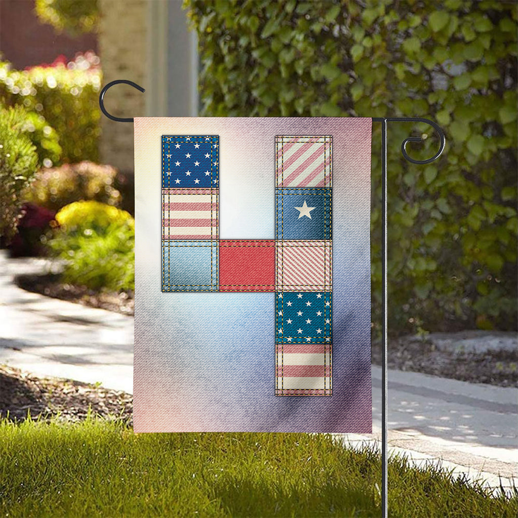 4th of July USA Denim Patchwork Print House Flag