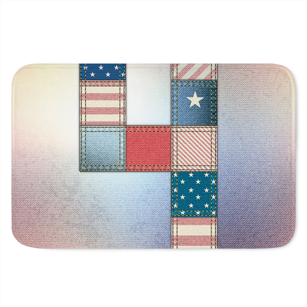 4th of July USA Denim Patchwork Print Indoor Door Mat