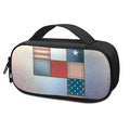 4th of July USA Denim Patchwork Print Portable Cooler Travel Case