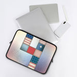 4th of July USA Denim Patchwork Print Laptop Sleeve