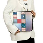 4th of July USA Denim Patchwork Print Laptop Sleeve