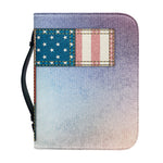 4th of July USA Denim Patchwork Print Leather Bible Cover