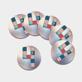 4th of July USA Denim Patchwork Print Leather Coaster Set