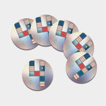 4th of July USA Denim Patchwork Print Leather Coaster Set