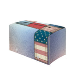 4th of July USA Denim Patchwork Print Leather Tissue Box Cover