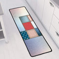4th of July USA Denim Patchwork Print Long Kitchen Mat