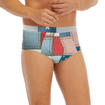 4th of July USA Denim Patchwork Print Men's Briefs
