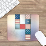 4th of July USA Denim Patchwork Print Mouse Pad