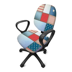 4th of July USA Denim Patchwork Print Office Chair Cover