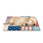 4th of July USA Denim Patchwork Print Pet Cooling Mat Cover
