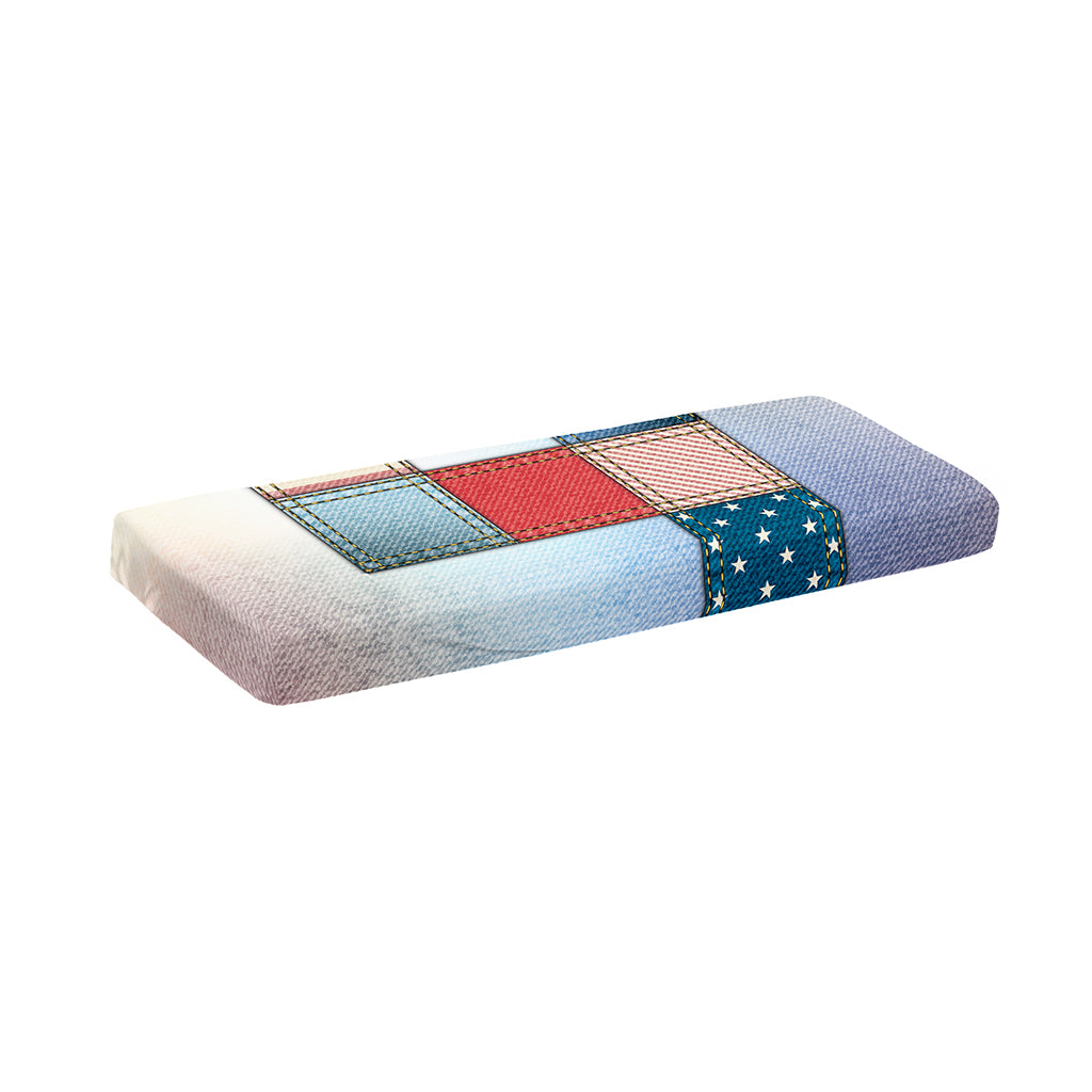 4th of July USA Denim Patchwork Print Piano Keyboard Cover