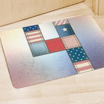 4th of July USA Denim Patchwork Print Polyester Doormat