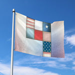 4th of July USA Denim Patchwork Print Polyester Flag